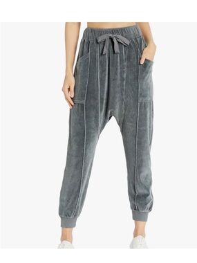 Free People Movement "In The Slick of It" harem pants in a velour finish